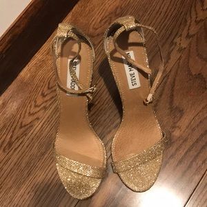 Steve Madden gold strappy heels
